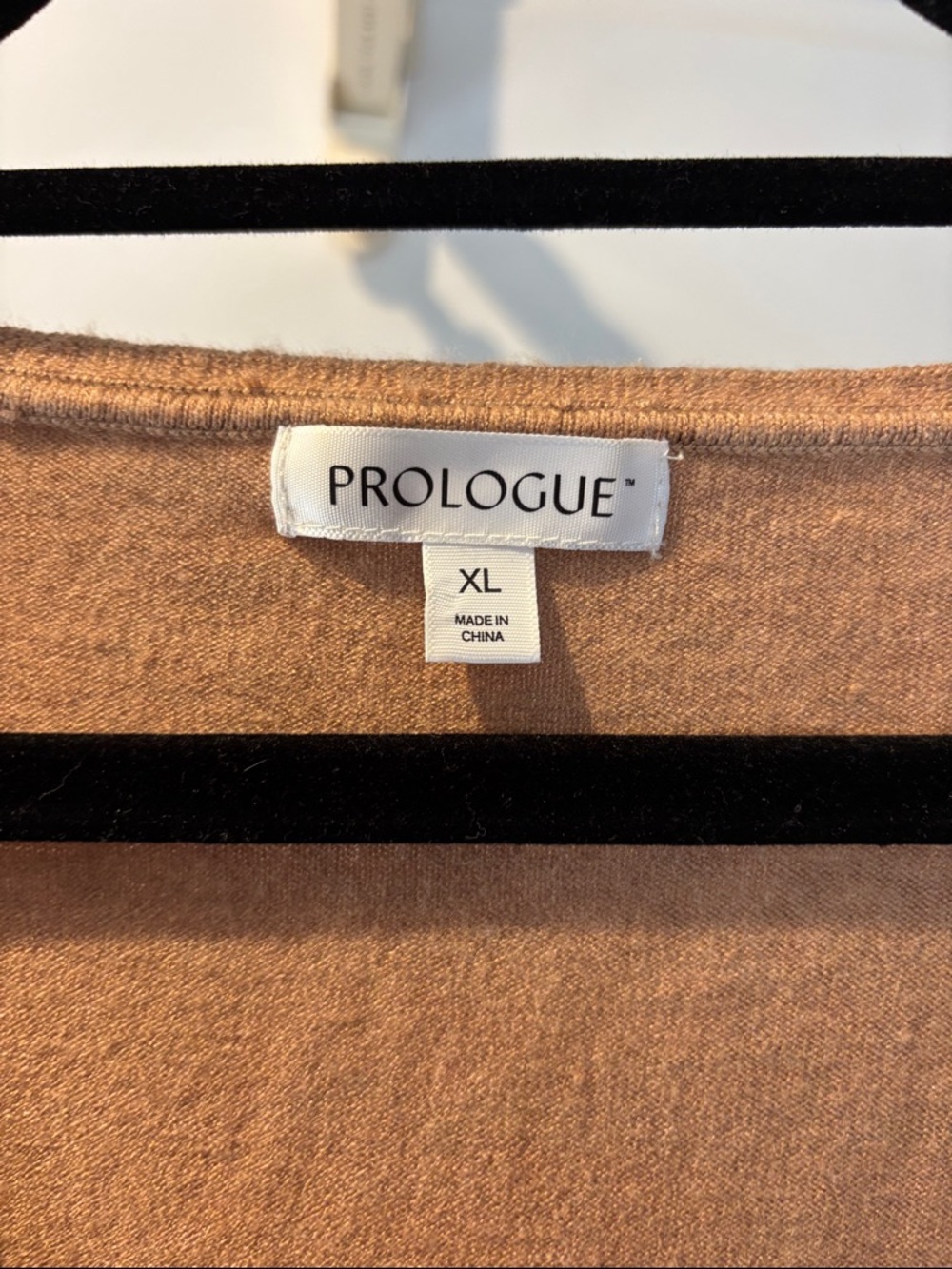 Prologue Tan V-Neck Lightweight Knit Sweater - Picture 3 of 7